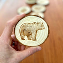Munsell Made - Engraved Wood Bear Coaster-4