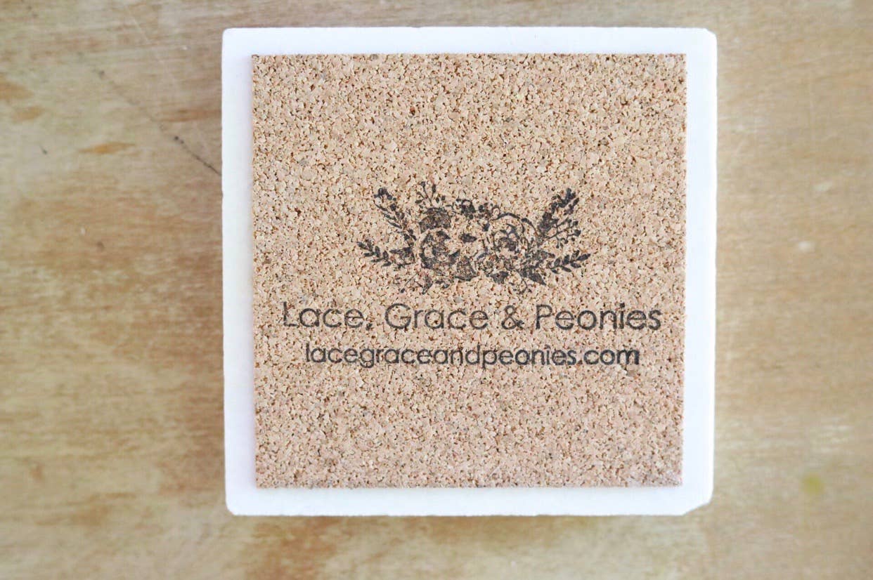 Lace, Grace & Peonies Marble Coasters - Texas Marble Coaster - 0