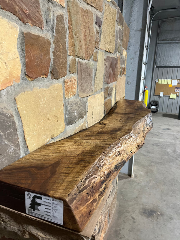 Live Edge Walnut Fireplace Mantel