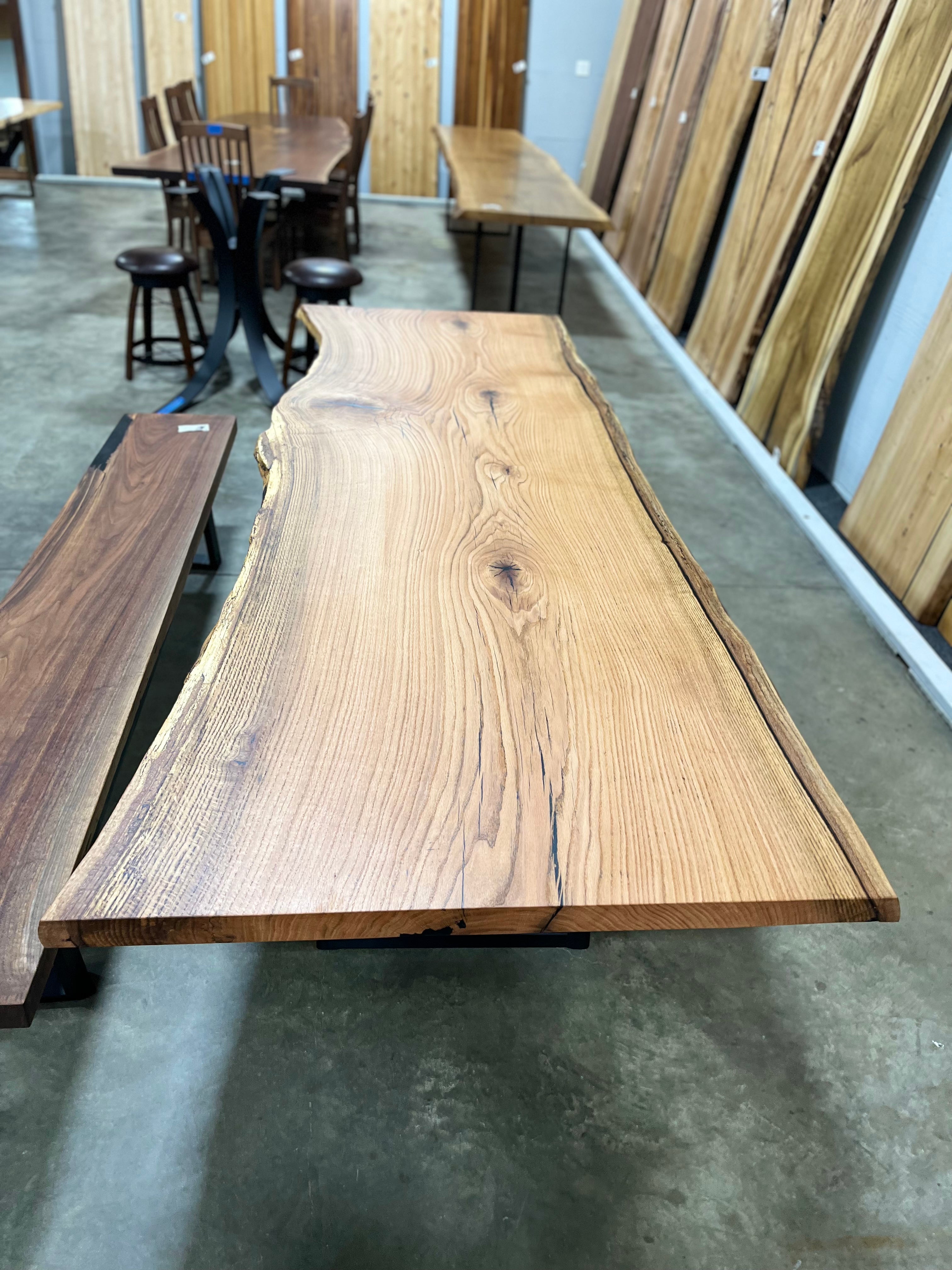 Live Edge Red Oak Wood Slab - 0