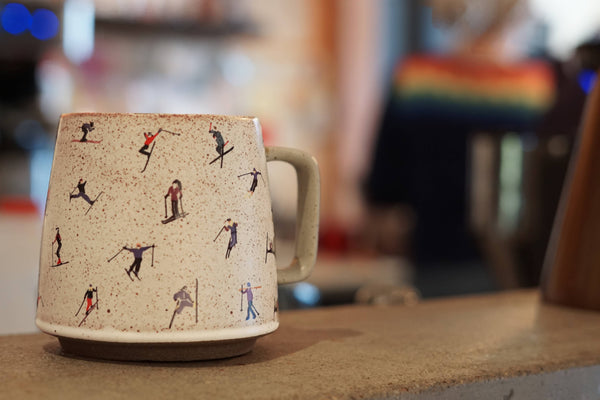 Artsy Em - Ski Adventure Stoneware Mug: Embrace the Slopes: No Coasters