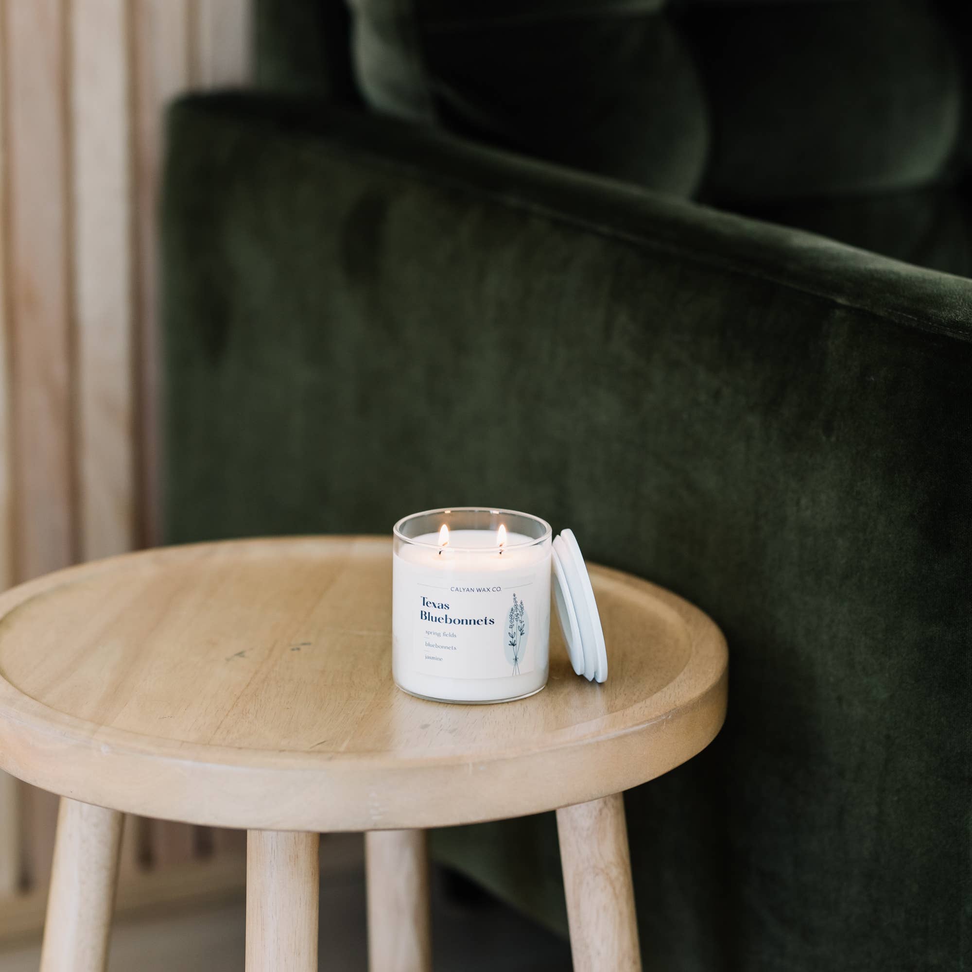 Calyan Wax Co. - Texas Bluebonnet - Clear Glass Tumbler Soy Candle