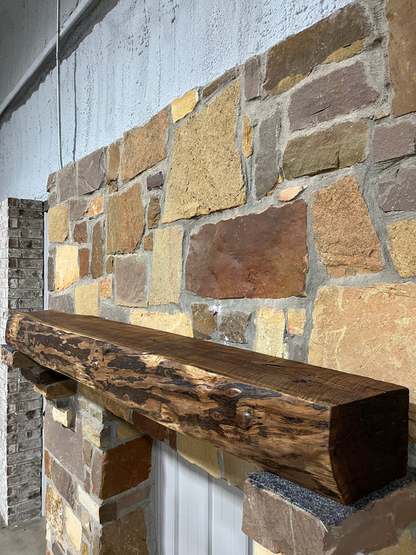 Live Edge Walnut Fireplace Mantel