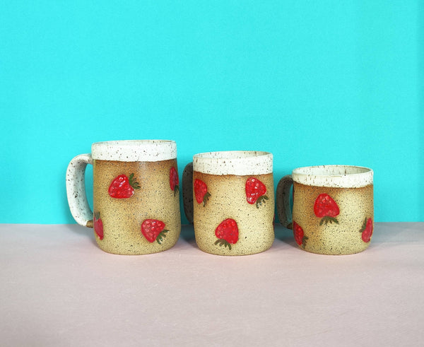 Osso Ceramics - Strawberry Stamped Mug: 12 fl oz