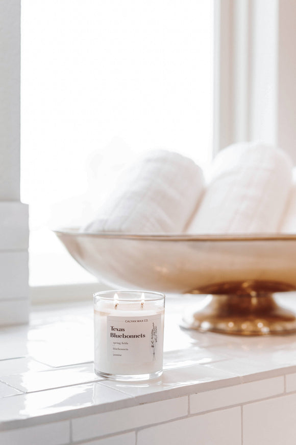 Calyan Wax Co. - Texas Bluebonnet - Clear Glass Tumbler Soy Candle