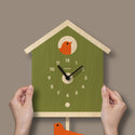 Popclox - Birdhouse Pendulum Clock - Wood: Green