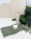 Left Corner Goods - Wave Boho Stone Decorative Tray: Pale Blue-6