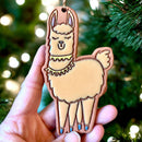 Little Clay Hen - Llama / Alpaca Artisanally Crafted Ornament: Cream-5