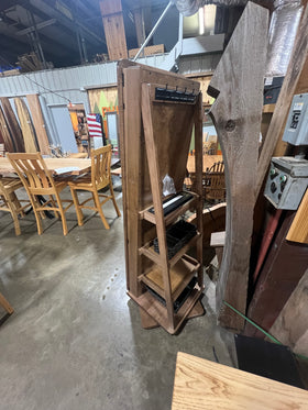 Jewelry Cabinet - Rotating Milano Brown Maple W/ Back Shelving - 0