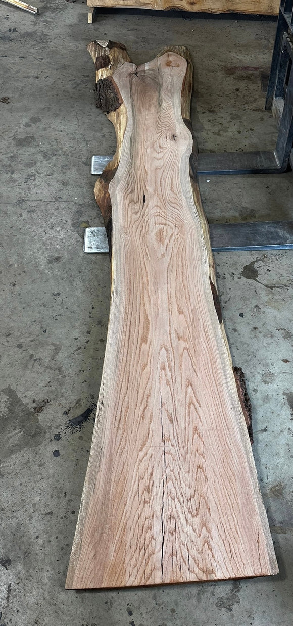 Unfinished Live Edge Red Oak Slab (ULES-2881)