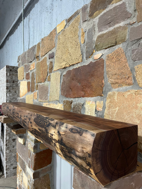 Live Edge Walnut Fireplace Mantel