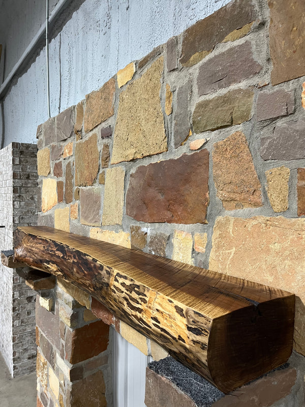 Live Edge Walnut Fireplace Mantel