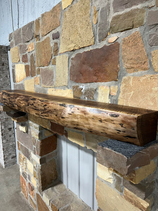 Live Edge Walnut Fireplace Mantel