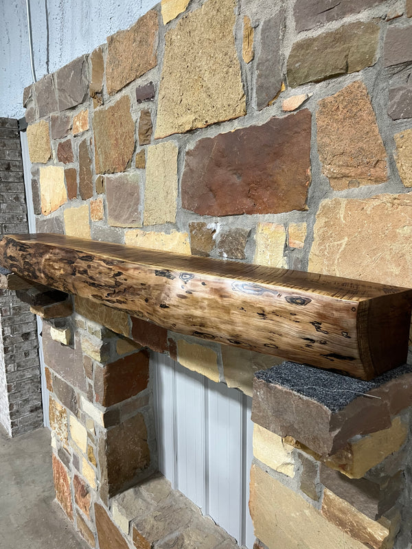 Live Edge Walnut Fireplace Mantel