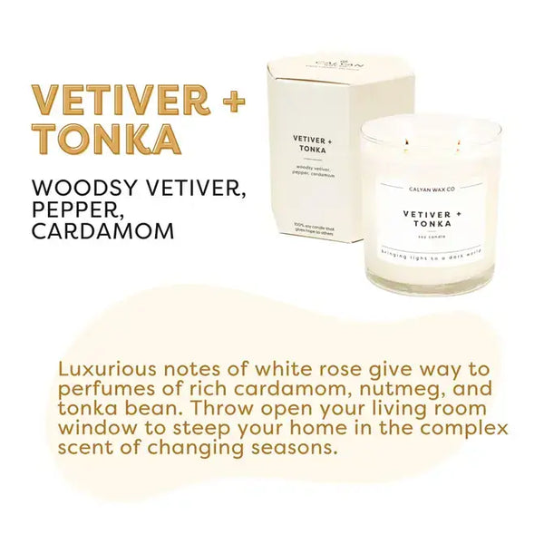 Vetiver + Tonka Glass Tumbler Soy Candle