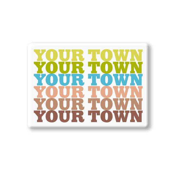 Rock Scissor Paper - Personalized City Ceramic Magnet - Supergraphics Repeat: Autumn (10)