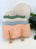 Left Corner Goods - Wave Boho Stone Decorative Tray: Peach