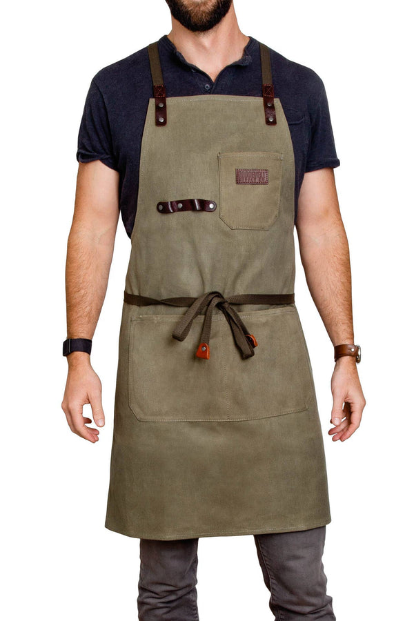 Roosevelt Supply Co. - Olive waxed canvas apron