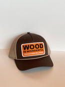Wood Is Wonderful Hochatown OK Black/Grey Richardson Trucker Hat-1