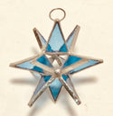 Fiesta Color - 4 1/4 inch -  Stained Glass Moravian Star.   Handmade: Cobalt Blue