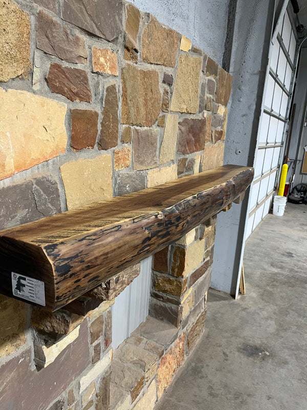 Live Edge Walnut Fireplace Mantel