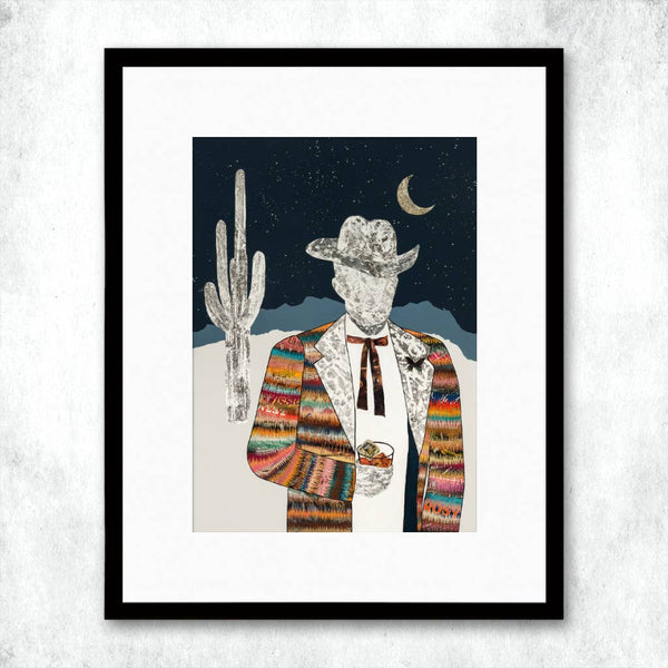 Dolan Geiman - Art Print | Vintage Cowboy | QUILTED WRANGLER (MIDNIGHT): Unframed / 32 x 40