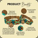 Sambboho - Bahamas Sambboho Dog Collar (with Center D-ring): 12-14"-2