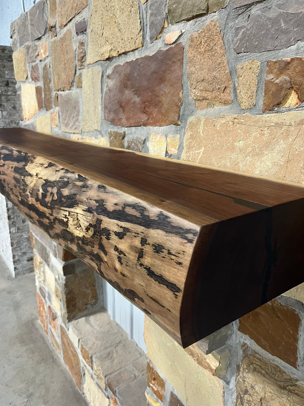 Live Edge Walnut Fireplace Mantel