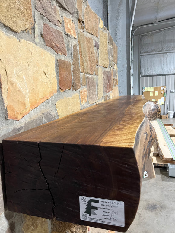 Live Edge Walnut Fireplace Mantel