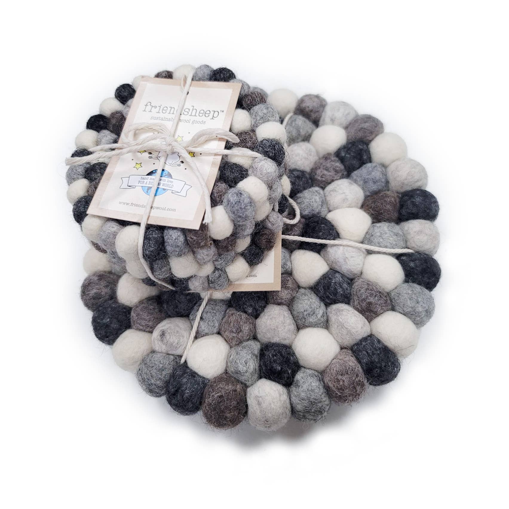 Friendsheep - Stone Eco Coasters and Trivets: Set of 4 - Eco Coasters