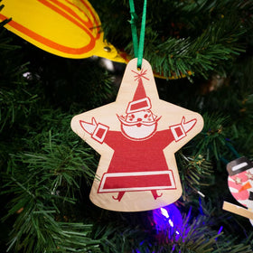 Hatch Show Print - Santa Wooden Ornament - 0