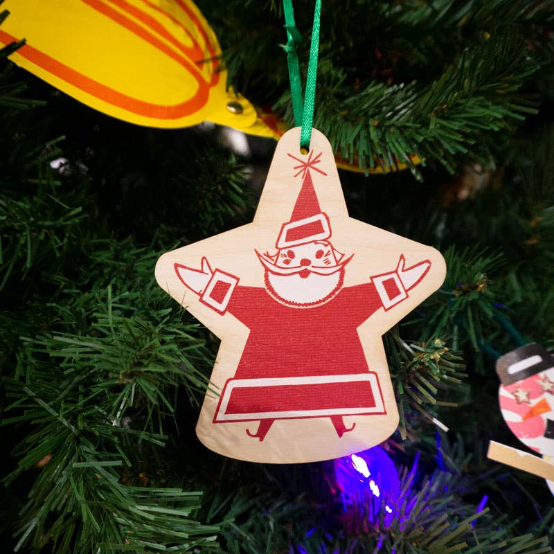 Hatch Show Print - Santa Wooden Ornament - 0
