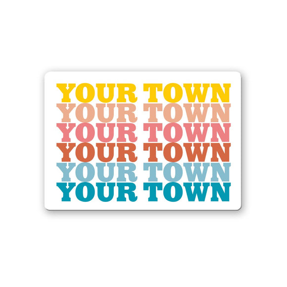 Rock Scissor Paper - Personalized City Ceramic Magnet - Supergraphics Repeat: Cool (02)