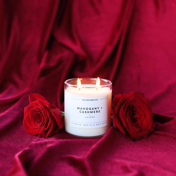 Calyan Wax Co. - Mahogany + Cashmere - Glass Tumbler Soy Candle