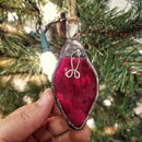 Lost & Found Design - Stained glass vintage bulb ornament: Orange-3