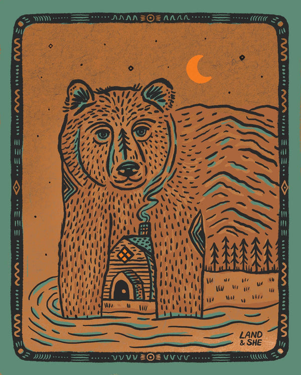 Land & She - Keeping Warm, Bear Cabin: 8x10