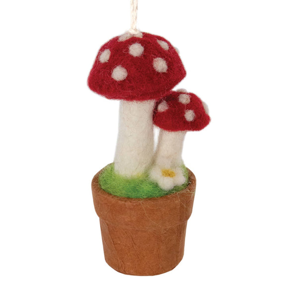 dZi Handmade - Twin Fairy Mushroom Ornament