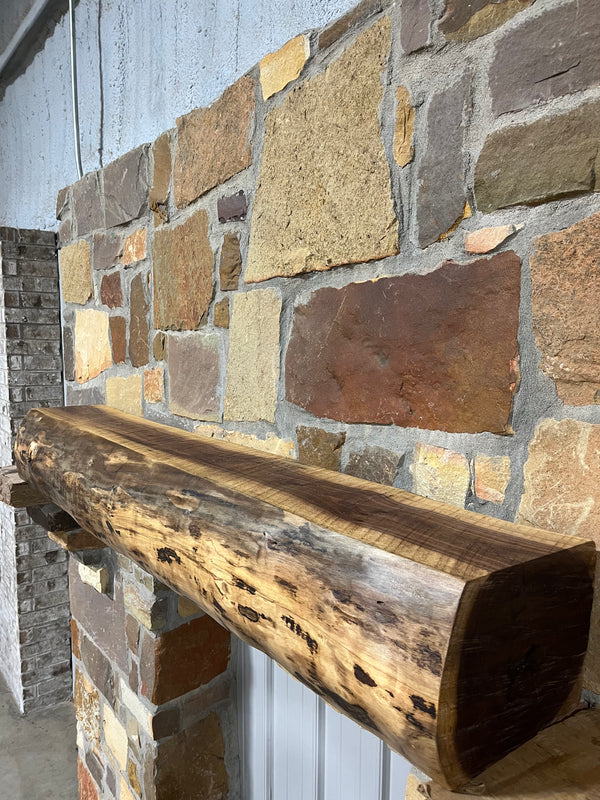 Live Edge Walnut Fireplace Mantel