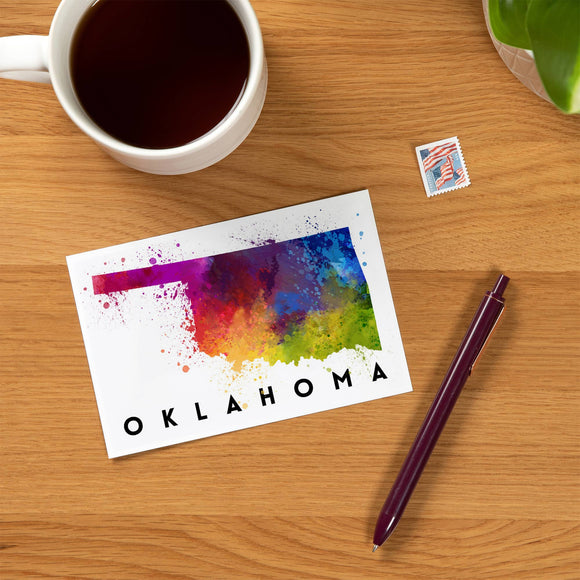 Lantern Press - PREMIUM POSTCARDS Oklahoma State Watercolor