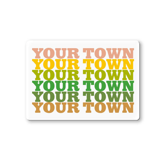 Rock Scissor Paper - Personalized City Ceramic Magnet - Supergraphics Repeat: Cool (02)