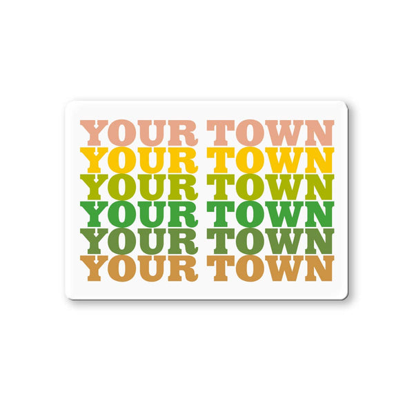 Rock Scissor Paper - Personalized City Ceramic Magnet - Supergraphics Repeat: Autumn (10)