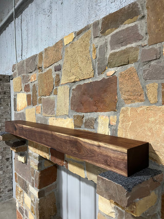 Live Edge Walnut Fireplace Mantel