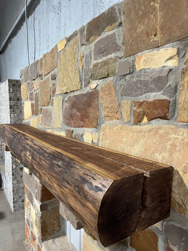 Live Edge Walnut Fireplace Mantel