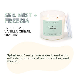 Calyan Wax Co. - Sea Mist + Freesia - Clear Glass Tumbler Soy Candle