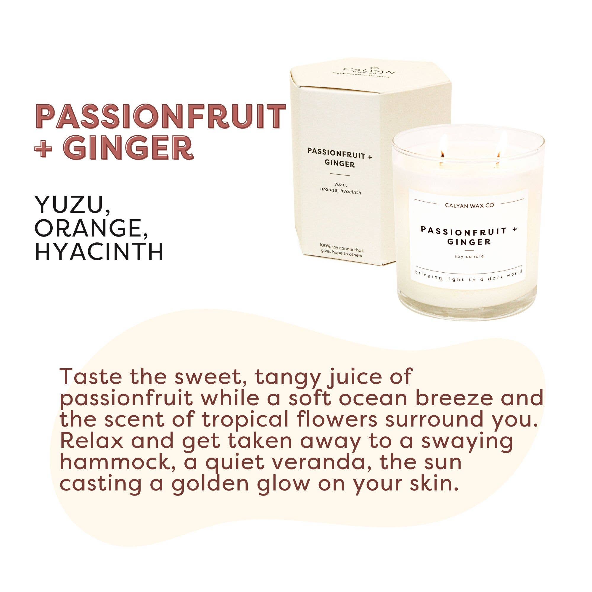 Calyan Wax Co. - Passionfruit + Ginger - Glass Tumbler Soy Candle - 0