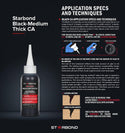 KBL-500 Starbond Black Medium-Thick CA Glue | 16 oz. Refill Bottle Kit