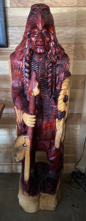 Indian W/Eagle Headdress and Spear