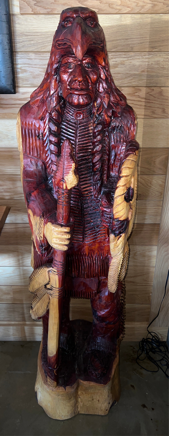 Indian W/Eagle Headdress and Spear