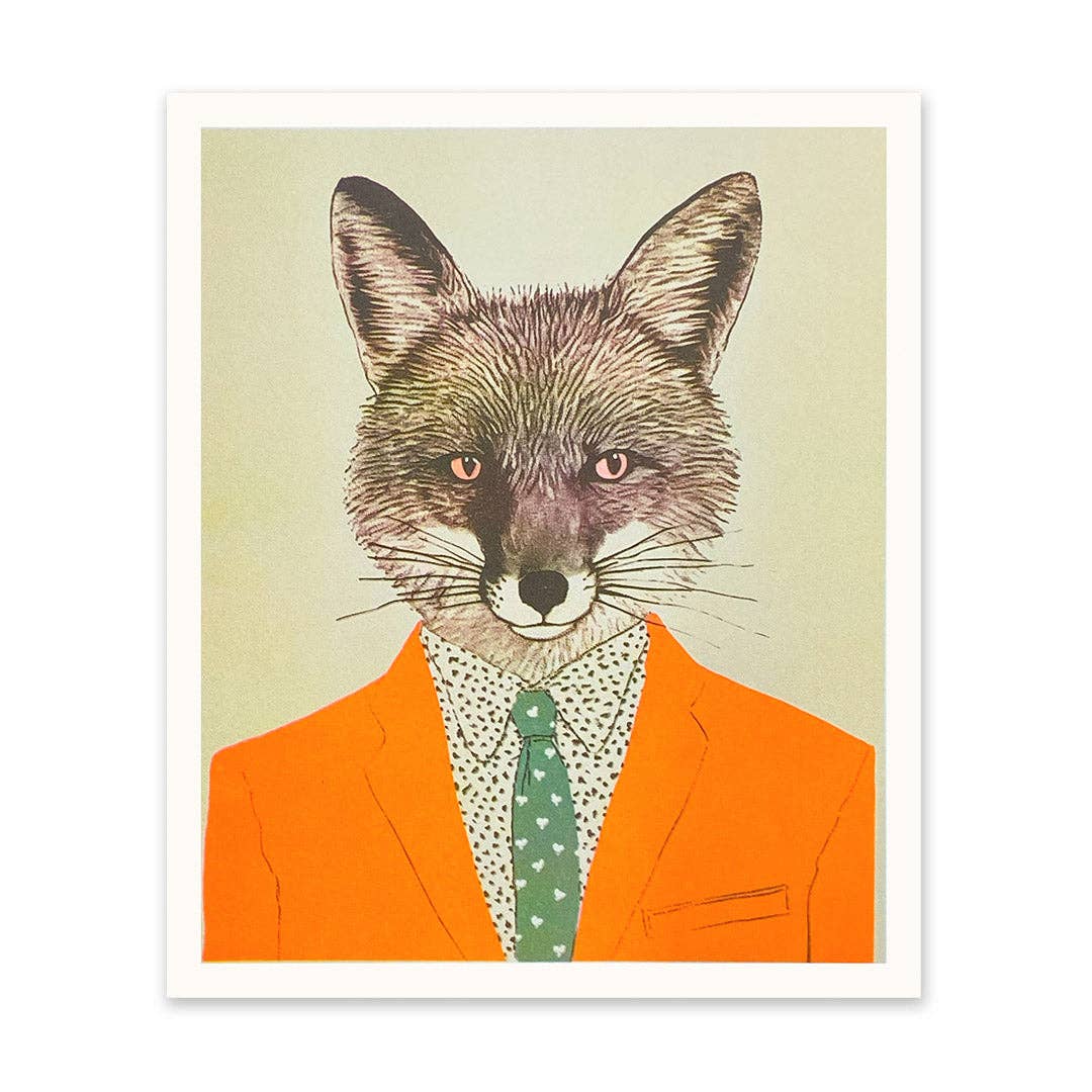 Ohh Deer - Dapper Fox Riso Print (12x10) | The Forest Store