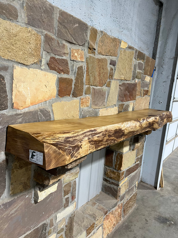 Live Edge Sycamore Fireplace Mantel